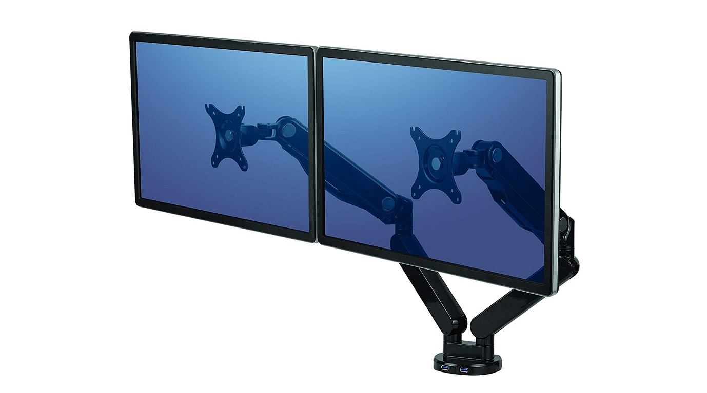 Fellowes 8042501 Platinum Series Up To 27 Adjustable Dual Monitor Arm