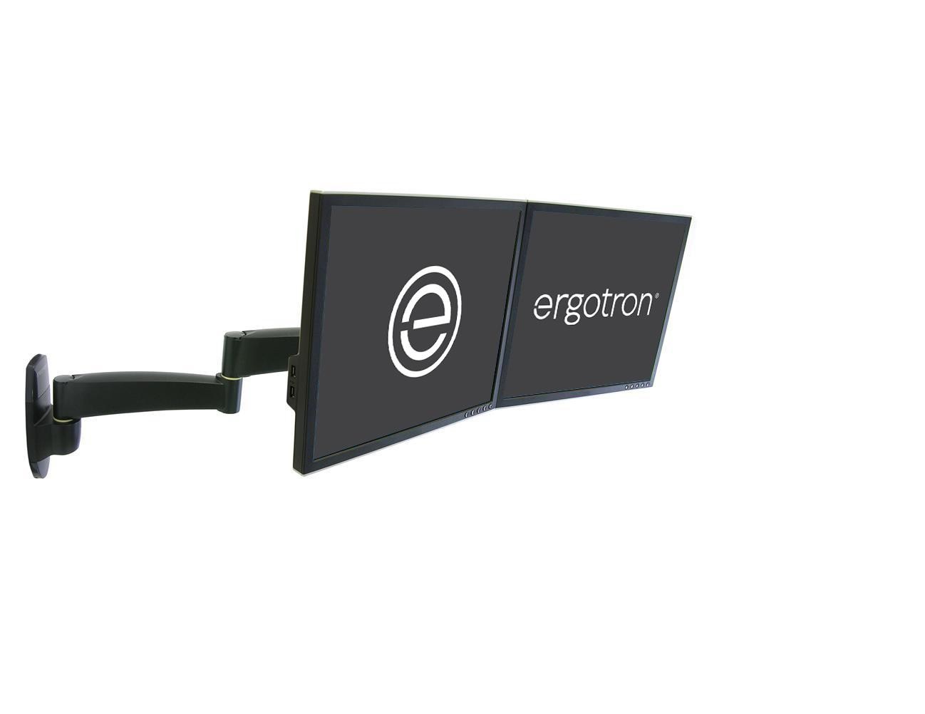 Ergotron 200 Series Dual Monitor Wall Mount Arm Black 45-231-200