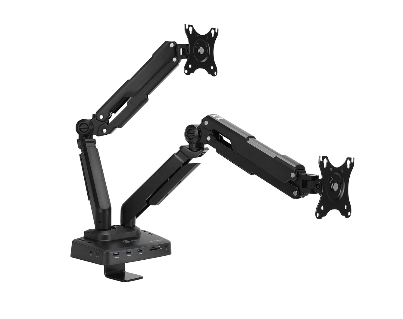 Siig Dual Monitor Desk Arm Stand With 4K Laptop Docking Station CE-MTDK01-S1