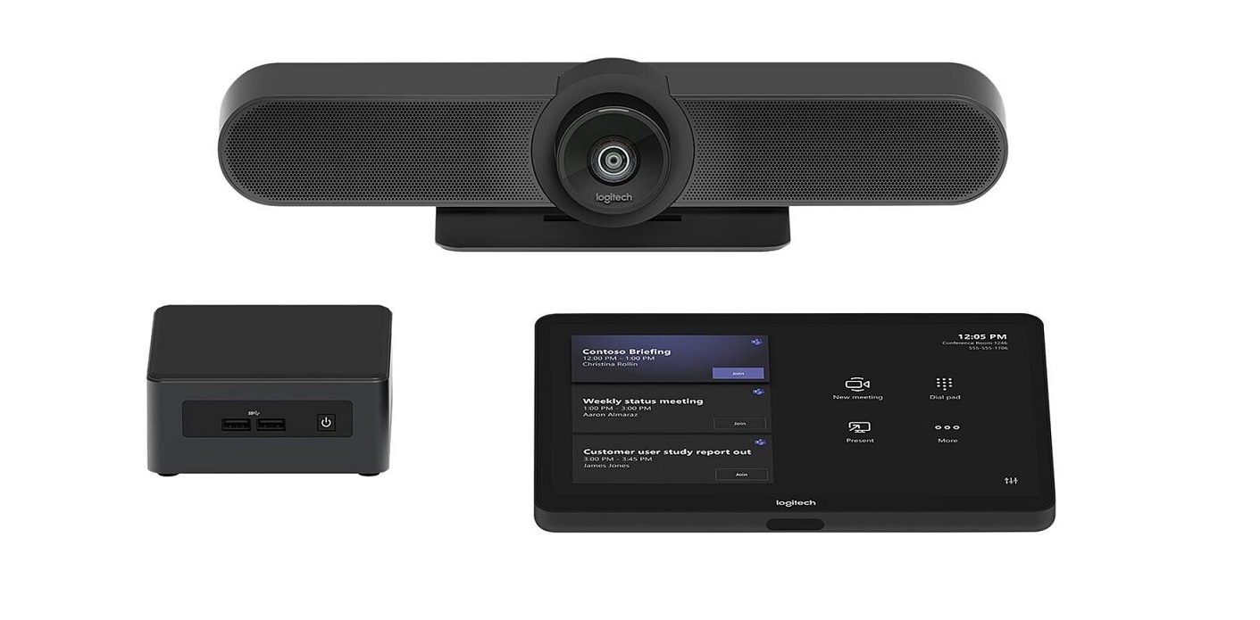 Logitech Kit With Intel Nuc Meetup Camera TAP Touch Controller Video Conferencing Tapmupmstint