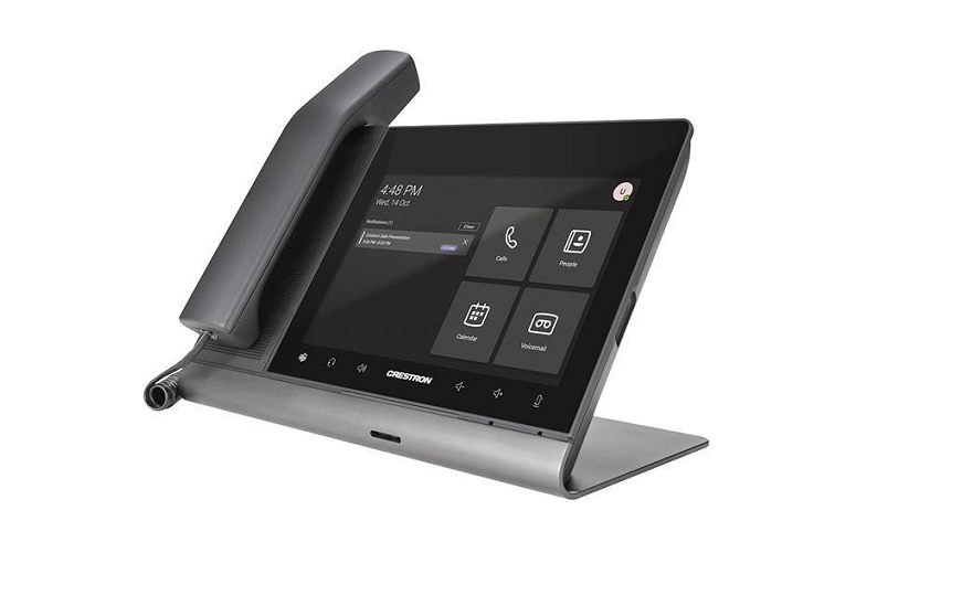 Crestron Flex 8 in. Audio Desk Phone With Handset For Microsoft Team UC-P8-T-HS