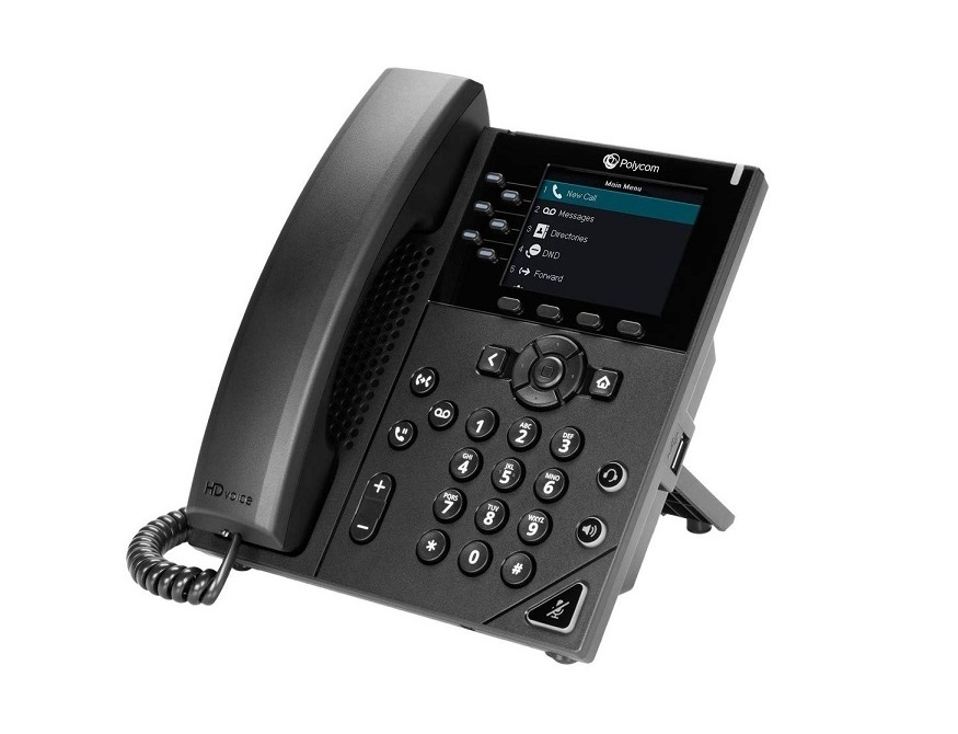 Polycom VVX 350 Business Six-line Mid-Range IP Desk Phone With Color Display 2200-48830-025