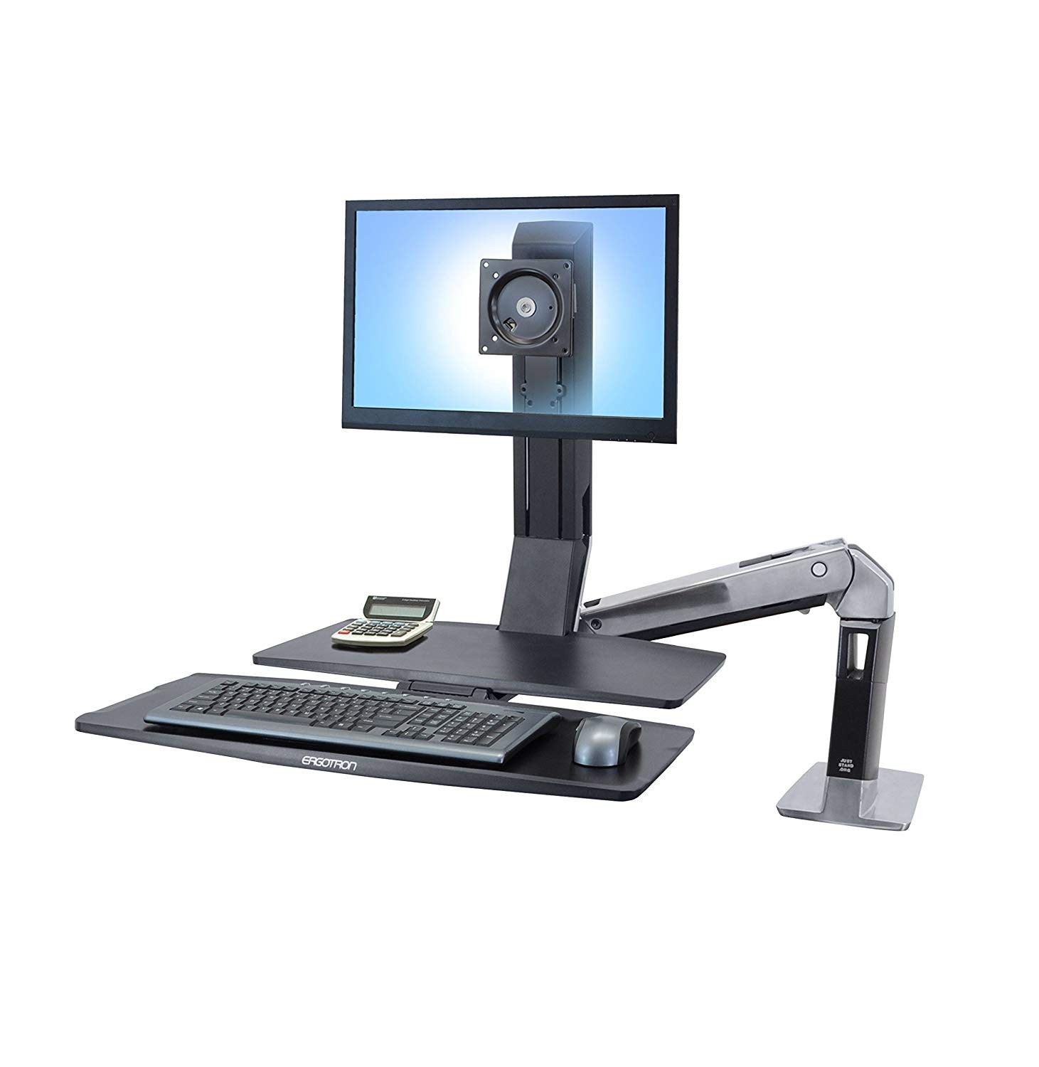 Ergotron 24-317-026 WorkFit-A Single LD Workstation With Worksurface 24-317-026