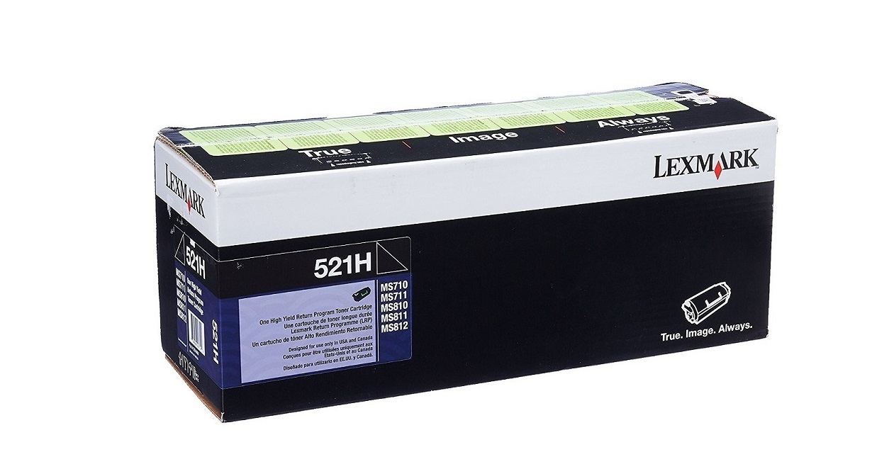 Lexmark Genuine 521H Black High Yield Toner Cartridge For MS810 MS710 ...