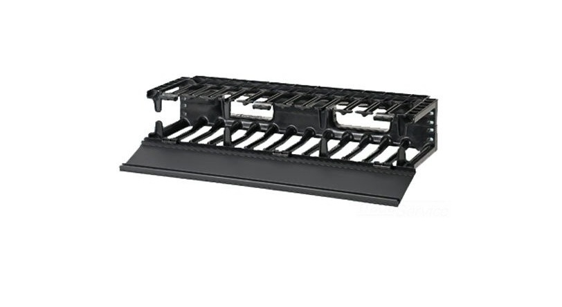 Panduit NMF2 Horizontal Cable Manager With Hinged Cover Front Only Black